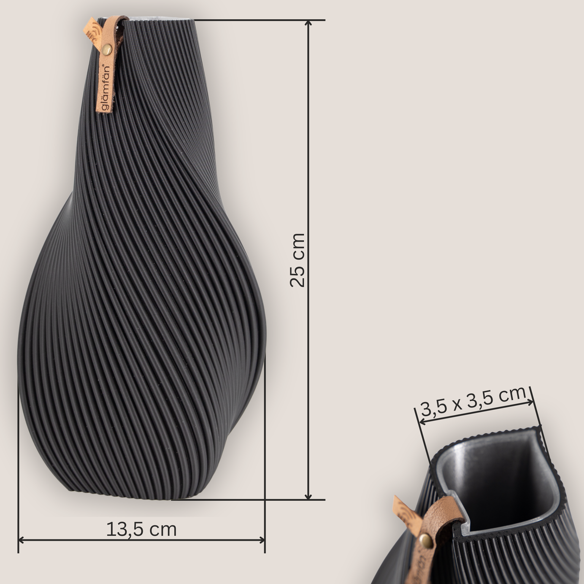 #1 Velluto – Vase design sculpturale avec NFC et base stable