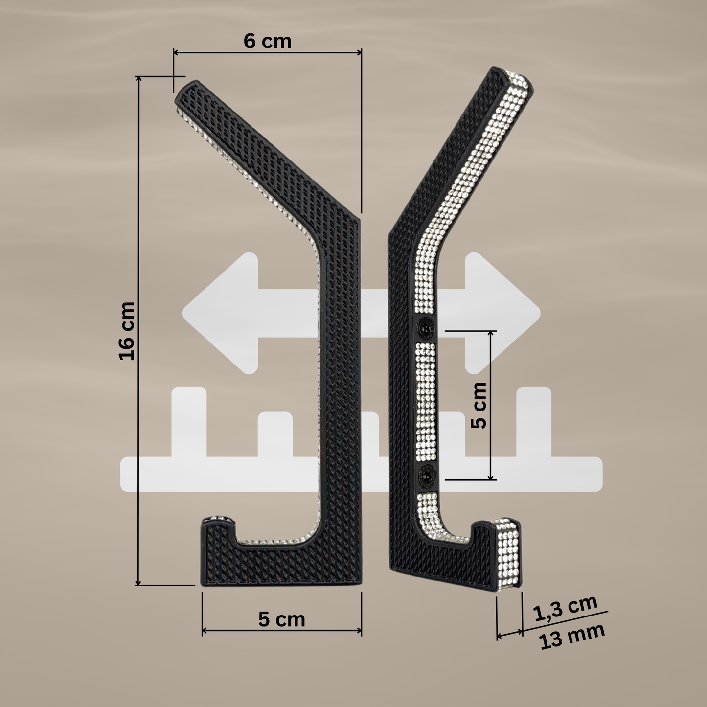 glämfän® Glamour Haken Schwarz / Silber