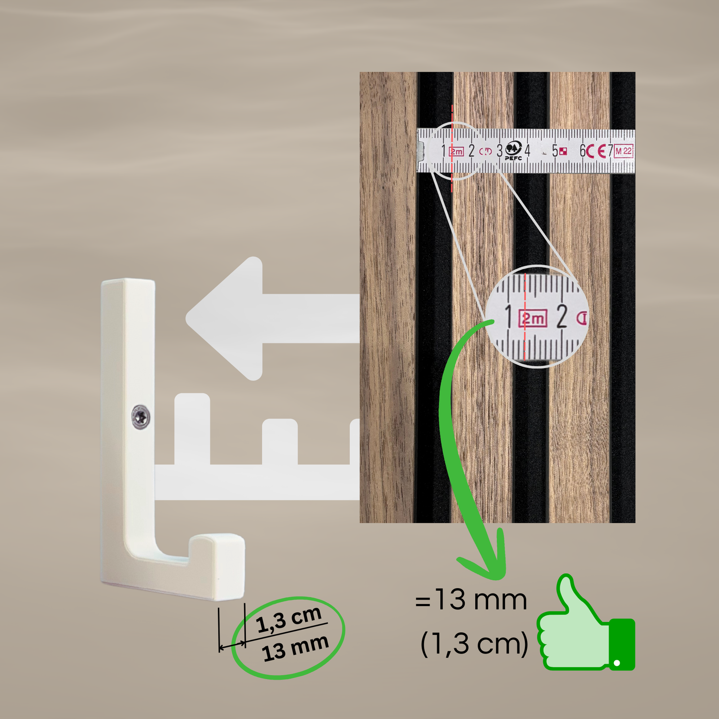 glämfän® Essential Haken kurz Weiß