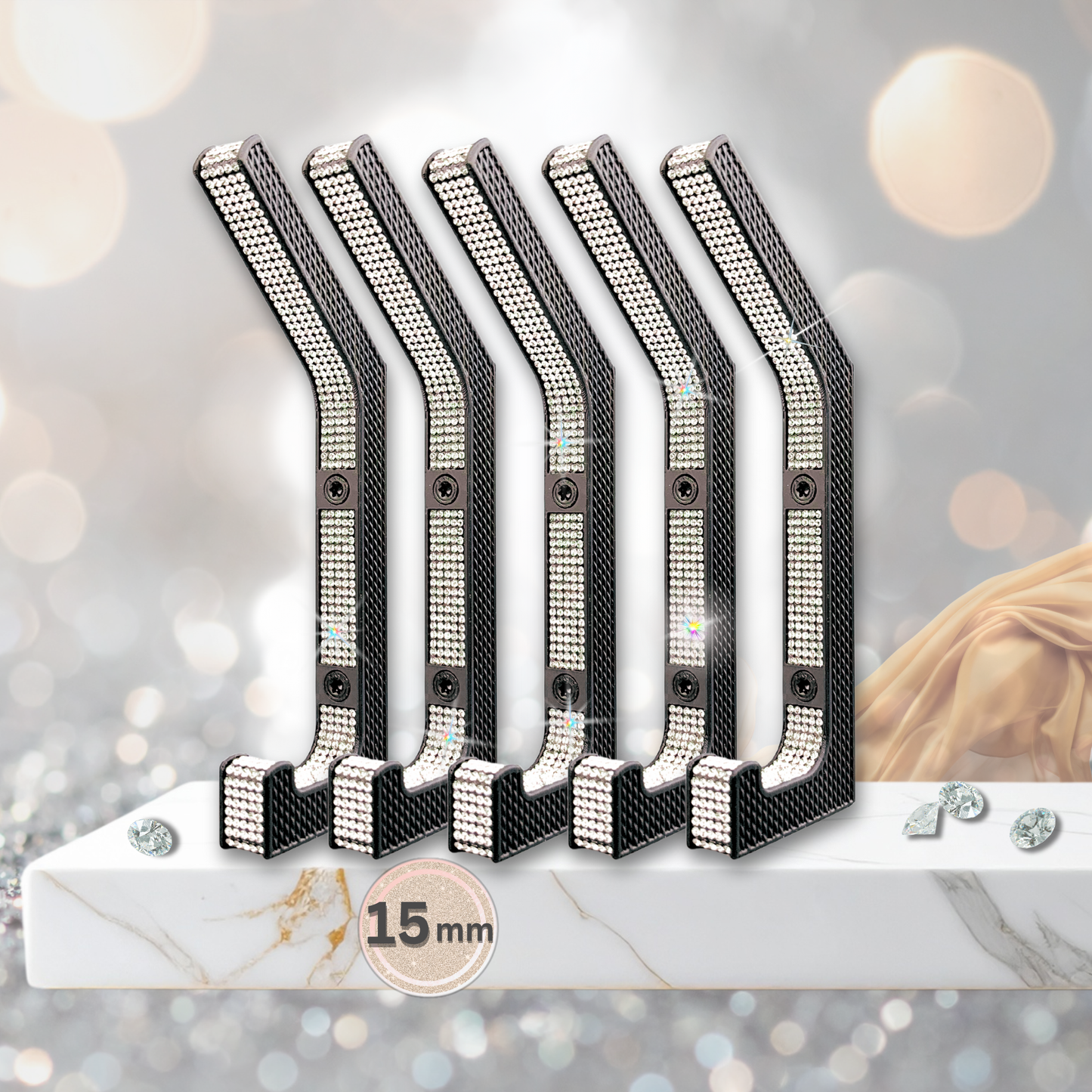 glämfän® Glamour Haken Schwarz / Silber