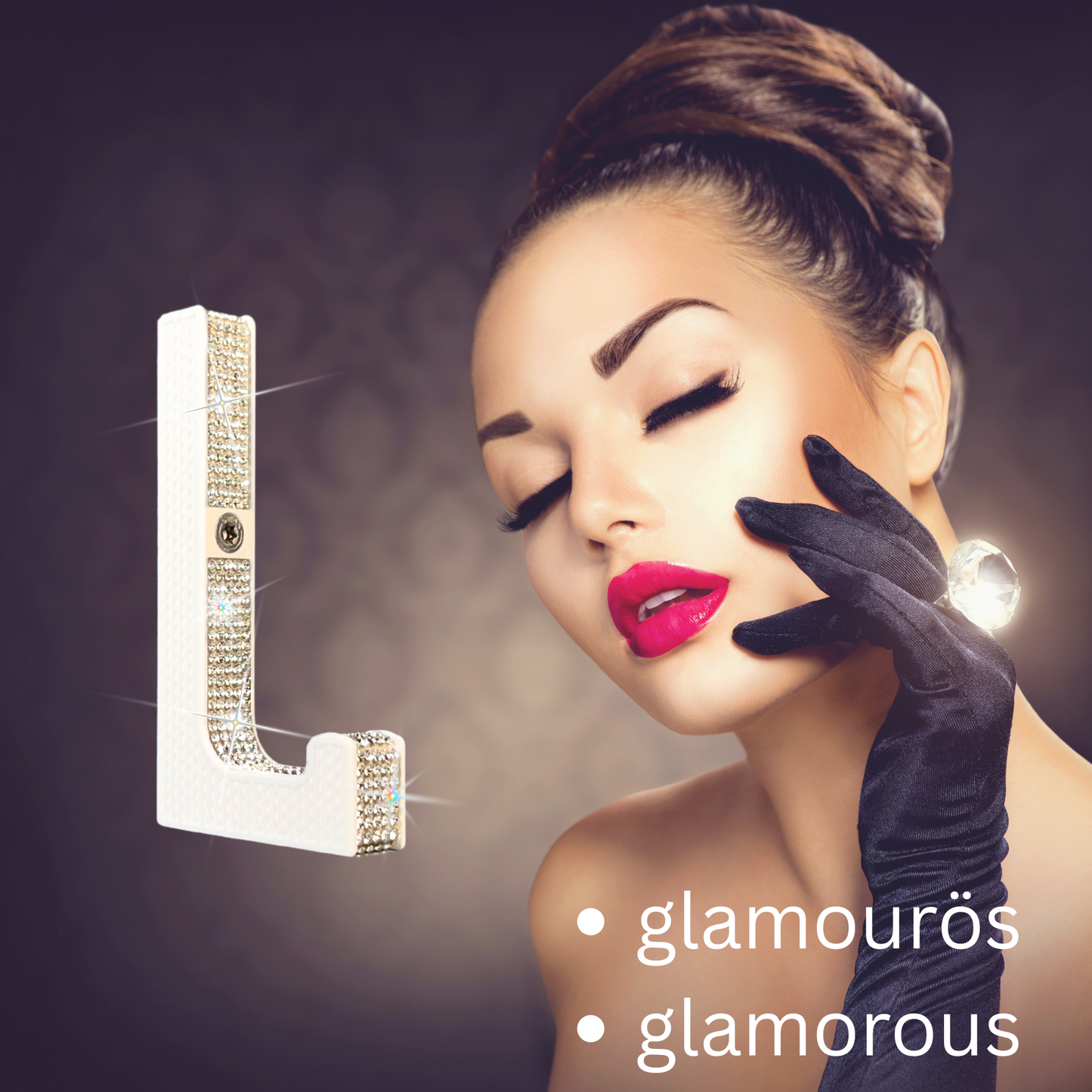 glämfän® Glamour Haken kurz Weiß / Silber