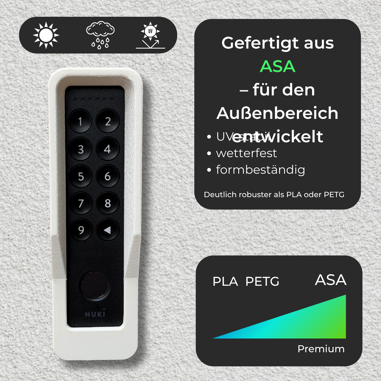Wandhalterung weiß, für Nuki Keypad 2 und NFC