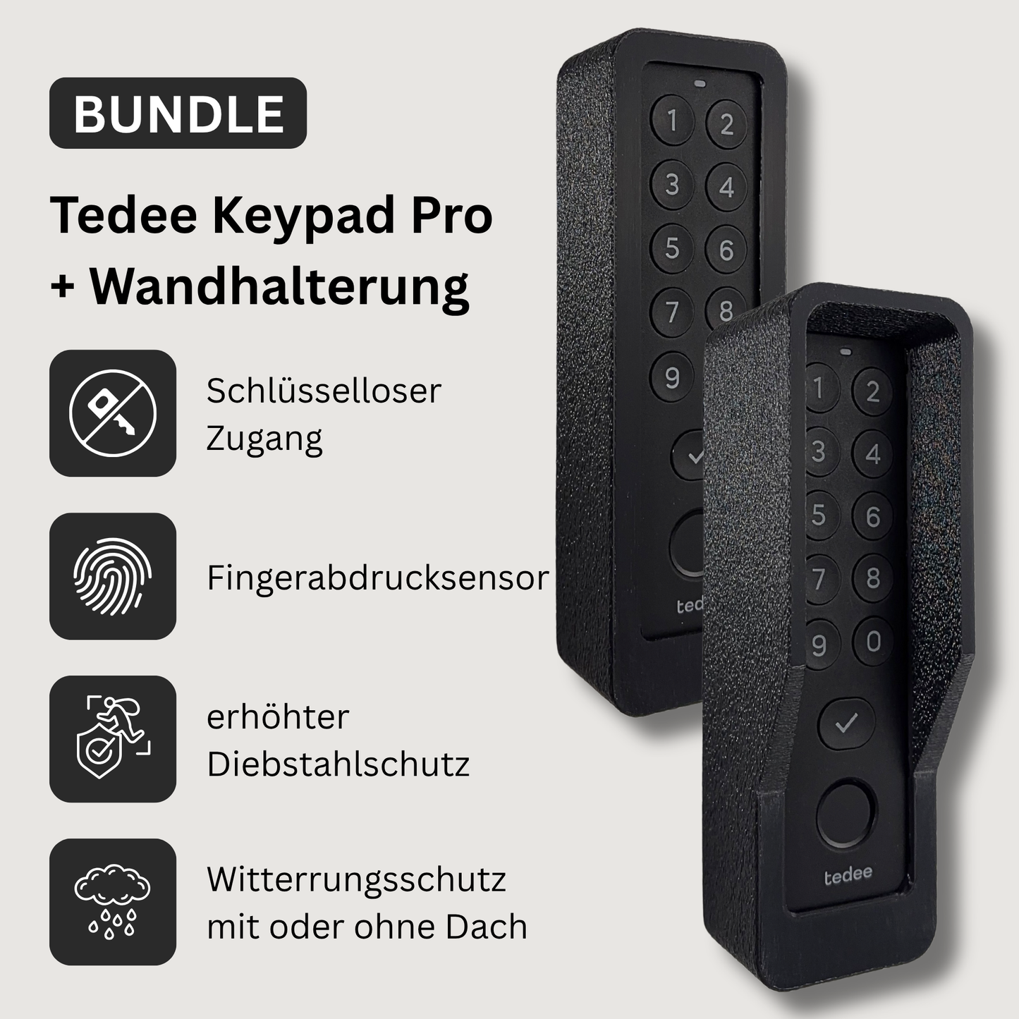 BUNDLE Tedee Keypad PRO & Wandhalterung